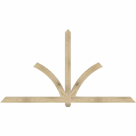 Ekena Millwork Redmond Rough Sawn Timber Gable Bracket, Douglas Fir, 96"W x 52"H x 4"D x 4"F, 13/12 Pitch GBW096X52X0404RED00RDF